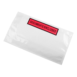 Paklijst enveloppen 225 x 122 mm (DL) plastic - Documents Enclosed - per 1000 stuks