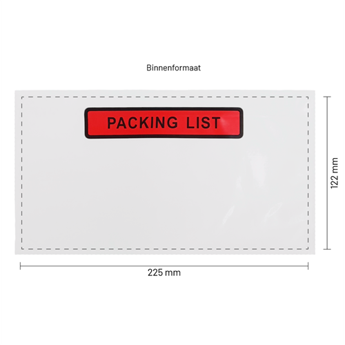 Paklijst enveloppen 225 x 122 mm (DL) plastic - Packing List - per 1000 stuks-3