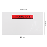 Paklijst enveloppen 225 x 122 mm (DL) plastic - Packing List - per 1000 stuks-1