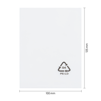 Vlakke zakken 100 x 125 mm - 100 micron LDPE - per 1000 stuks-1
