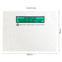 Paklijst enveloppen 228 x 165 mm (A5) papier - bedrukt meertalig - per 1000 stuks-1