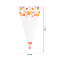 Puntzakken transparant bedrukt 'stippen oranje/rood' 180 x 370 mm - per 250 stuks-1