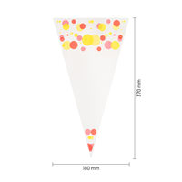 Puntzakken transparant bedrukt 'stippen rood/geel' 180 x 370 mm - per 250 stuks-1
