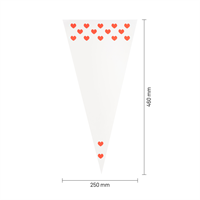 Puntzakken transparant bedrukt 'hartjes' 250 x 460 mm - per 250 stuks-1