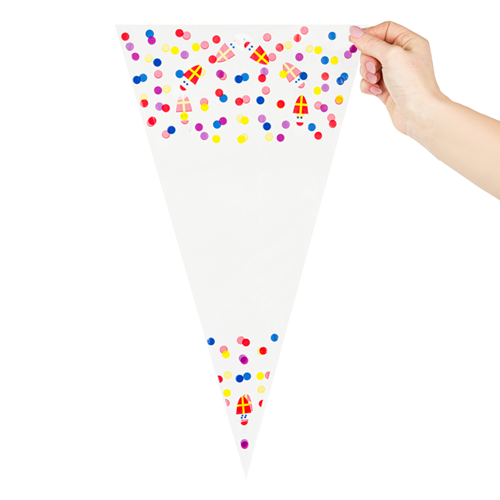 Puntzakken transparant bedrukt 'Sinterklaas' 250 x 460 mm - per 250 stuks-3