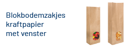 Subcat banner - blokbodemzakjes kraftpapier met venster