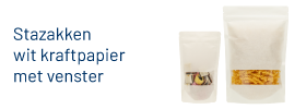 Subcat banner - stazakken kraftpapier wit met venster