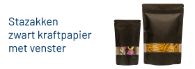 Subcat banner - stazakken kraftpapier zwart met venster