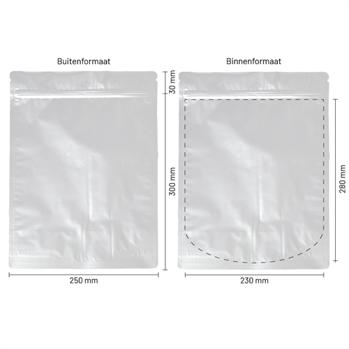 Stazakken aluminium zilver 250 x 300 mm (3000 ml) - per 100 stuks-3