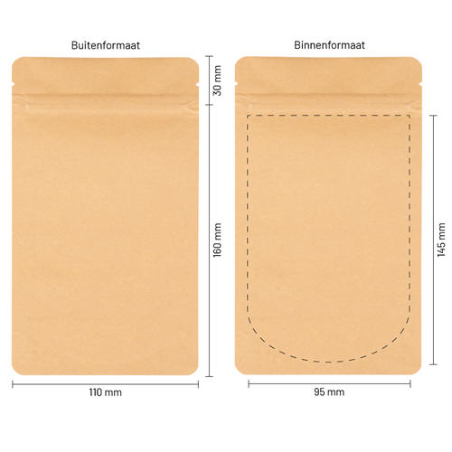 Stazakken kraftpapier 110 x 160 mm (250 ml) - per 100 stuks-3