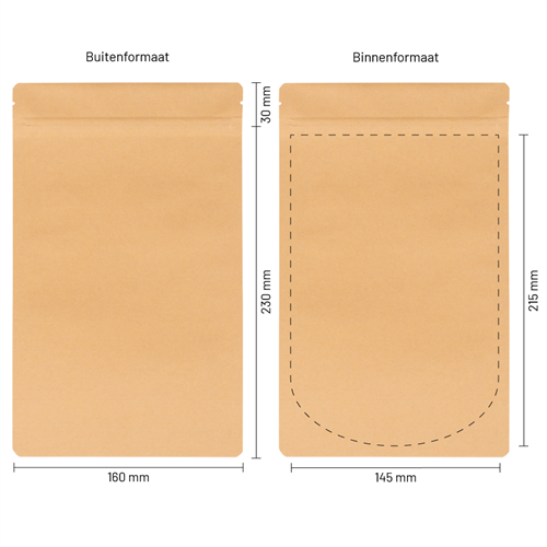 Stazakken kraftpapier 160 x 230 mm (750 ml) - per 100 stuks-3