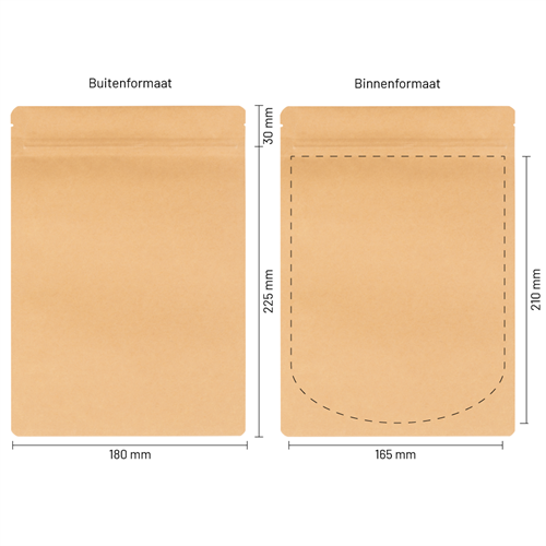 Stazakken kraftpapier 180 x 225 mm (1000 ml) - per 100 stuks-3