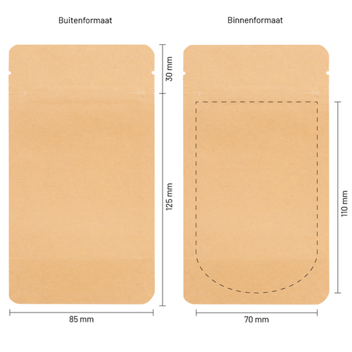 Stazakken kraftpapier 85 x 125 mm (100 ml) - per 100 stuks-3