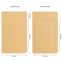 Stazakken kraftpapier composteerbaar (bio-based) 85 x 110 mm (100 ml) - per 100 stuks-3