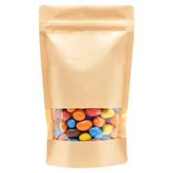 Stazakken kraftpapier met venster 130 x 190 mm (500 ml) - per 100 stuks