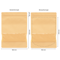 Stazakken kraftpapier met venster 180 x 225 mm (1000 ml) - per 100 stuks-3