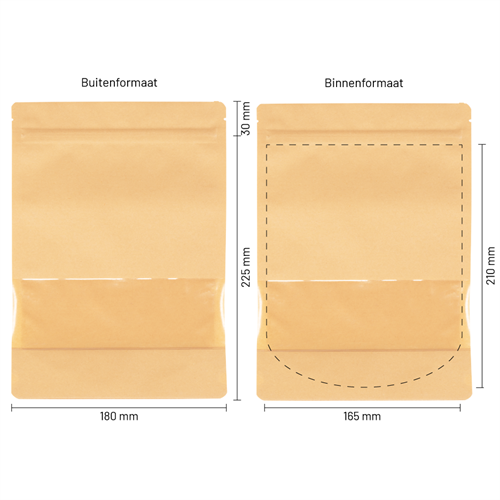 Stazakken kraftpapier met venster 180 x 225 mm (1000 ml) - per 100 stuks-3
