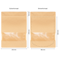 Stazakken kraftpapier met venster 210 x 270 mm (2000 ml) - per 100 stuks-3