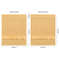 Stazakken kraftpapier met venster 300 x 370 mm (5000 ml) - per 100 stuks-2