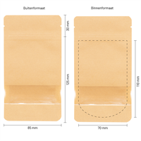 Stazakken kraftpapier met venster 85 x 125 mm (100 ml) - per 100 stuks-3