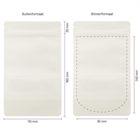 Stazakken kraftpapier wit met venster 110 x 160 mm (250 ml) - per 100 stuks-3