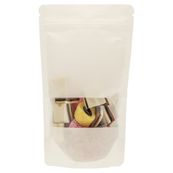 Stazakken kraftpapier wit met venster 110 x 160 mm (250 ml) - per 100 stuks