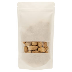 Stazakken kraftpapier wit met venster 130 x 225 mm (500 ml) - per 100 stuks