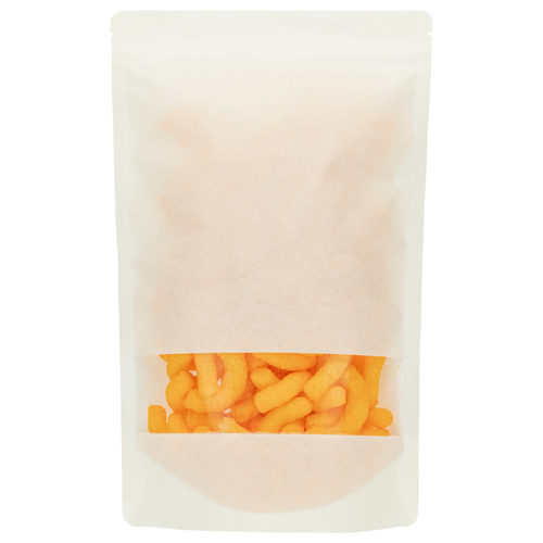 Stazakken kraftpapier wit met venster 180 x 255 mm (1000 ml) - per 100 stuks