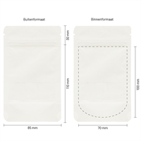 Stazakken kraftpapier wit met venster 85 x 110 mm (100 ml) - per 100 stuks-3