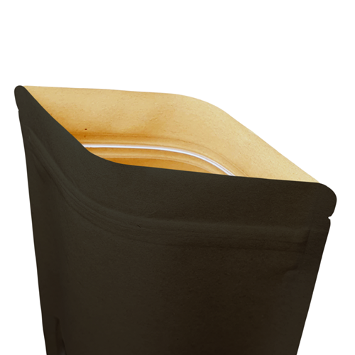 Stazakken kraftpapier zwart met venster 210 x 270 mm (2000 ml) - per 100 stuks-2