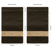 Stazakken kraftpapier zwart met venster 160 x 240 mm (750 ml) - per 100 stuks-3