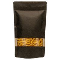Stazakken kraftpapier zwart met venster 160 x 240 mm (750 ml) - per 100 stuks