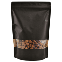 Stazakken kraftpapier zwart met venster 210 x 270 mm (2000 ml) - per 100 stuks