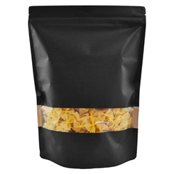 Stazakken kraftpapier zwart met venster 250 x 300 mm (3000 ml) - per 100 stuks