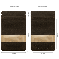Stazakken kraftpapier zwart met venster 85 x 110 mm (100 ml) - per 100 stuks-3
