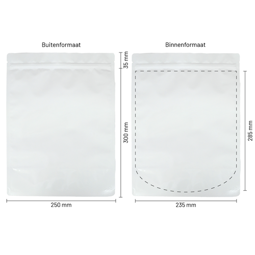 Stazakken aluminium wit 250 x 300 mm (3000 ml) - per 100 stuks-3