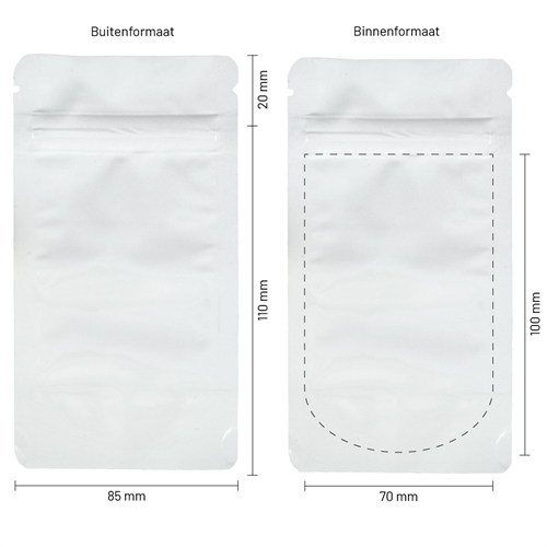 Stazakken aluminium wit 85 x 110 mm (100 ml) - per 100 stuks-3
