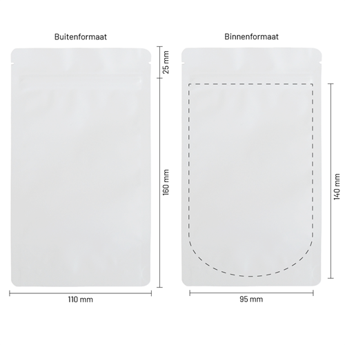 Stazakken aluminium mat wit 110 x 160 mm (250 ml) - per 100 stuks-3