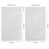 Stazakken aluminium mat wit 160 x 240 mm (750 ml) - per 100 stuks-3