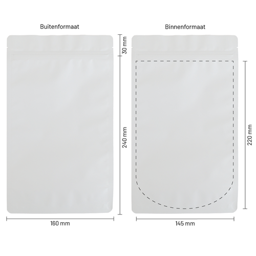 Stazakken aluminium mat wit 160 x 240 mm (750 ml) - per 100 stuks-3