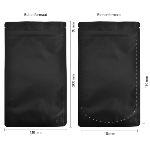 Stazakken aluminium mat zwart 130 x 200 mm (500 ml) - per 100 stuks-3