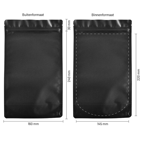 Stazakken aluminium mat zwart 160 x 240 mm (750 ml) - per 100 stuks-3