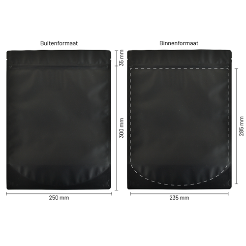 Stazakken aluminium mat zwart 250 x 300 mm (3000 ml) - per 100 stuks-3