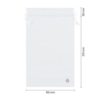 Trekkoordzakjes 150 x 210 mm transparant - per 100 stuks-1