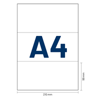 Verzendlabels A4 - 3 per vel - 210 x 99 mm - per 200 vellen-3