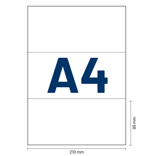 Verzendlabels A4 - 3 per vel - 210 x 99 mm - per 200 vellen-3